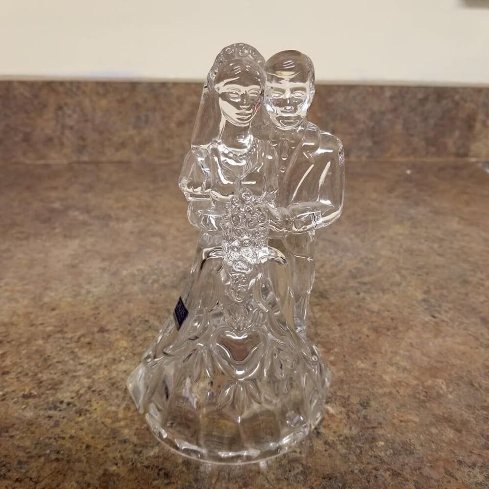Vintage Waterford Crystal Bride and Groom Cake Topper New w/ Label No Box
